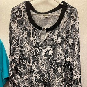 Black and white blouse